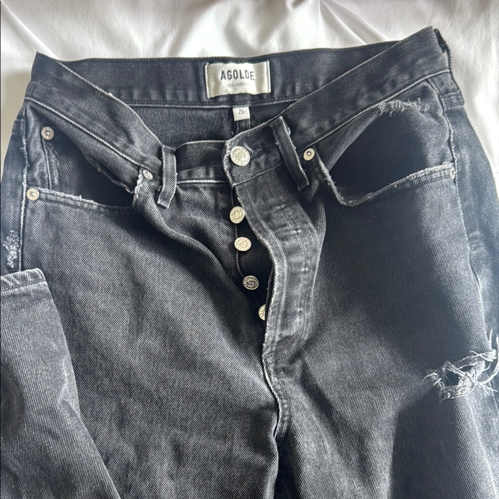 AGOLDE Charcoal Ripped Denim